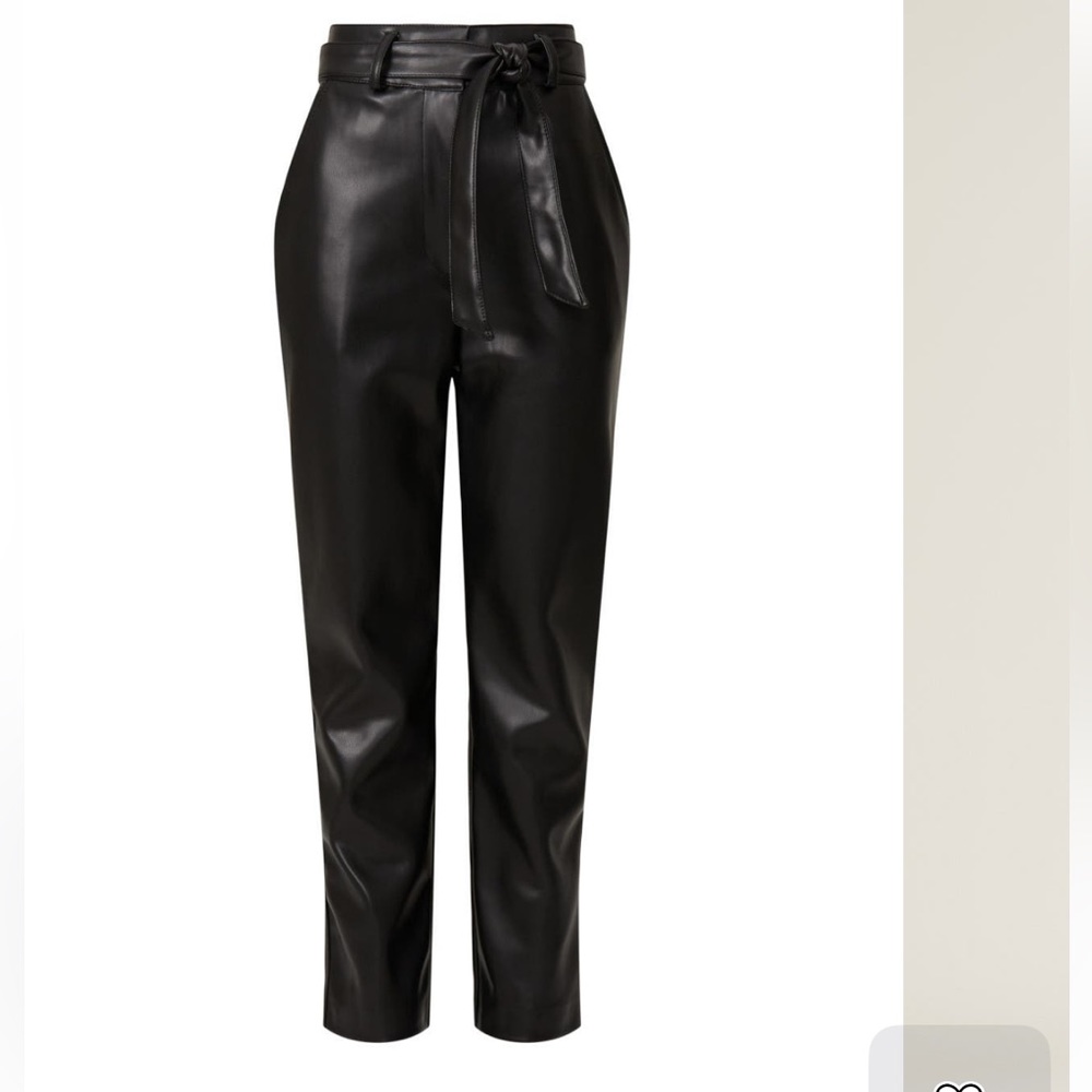 Peter Som Tie Waist Faux Leather Pants
